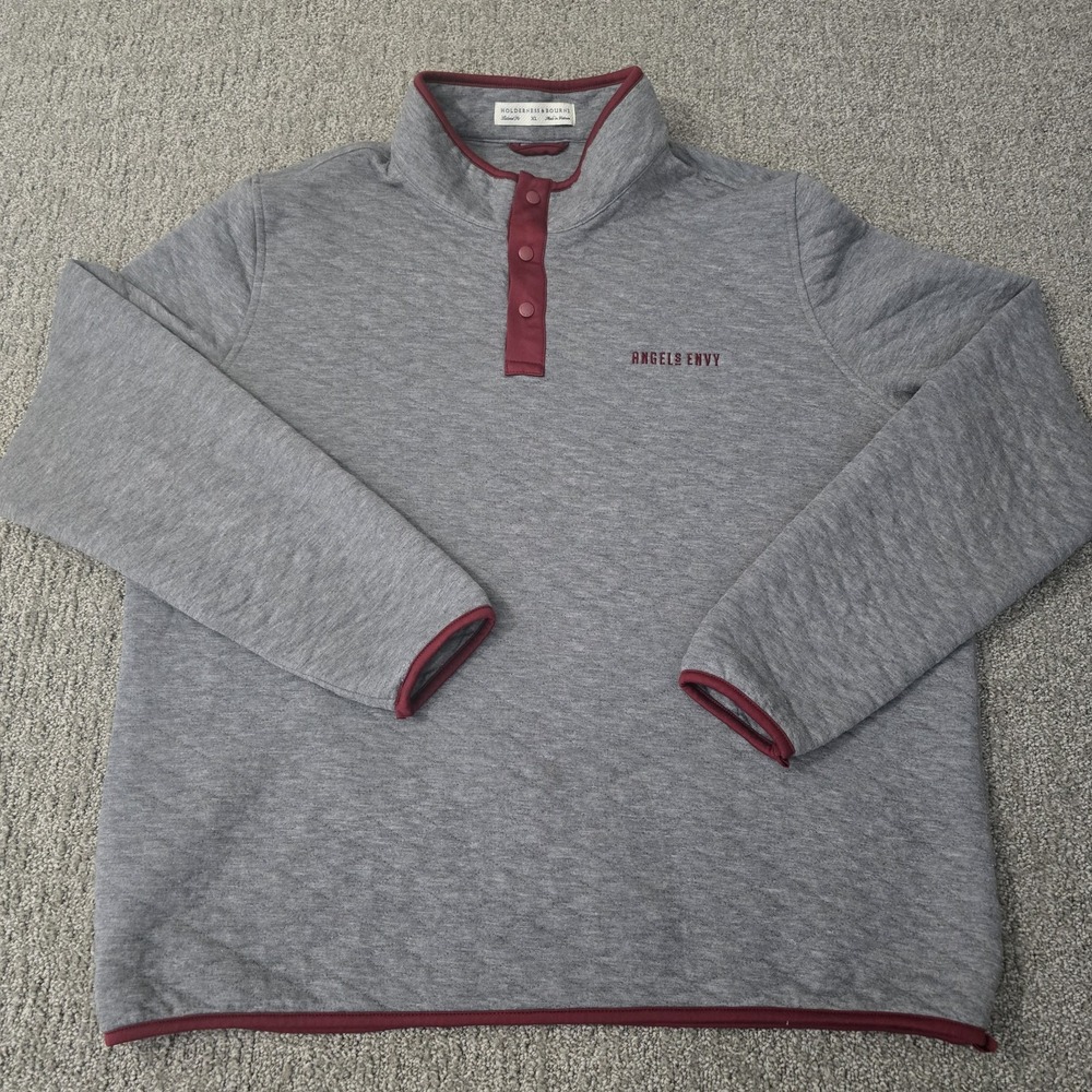 Holderness & Bourne XL Angels Envy Bourbon Golf Pullover Gray Snap Performance
